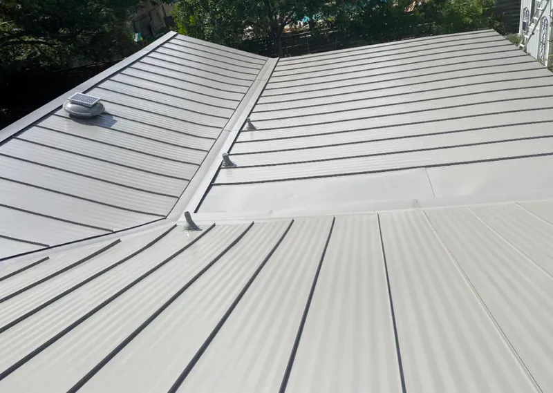 Solar attic fan installed on a metal roof for Roof Ventilation in Gardnerville Ranchos